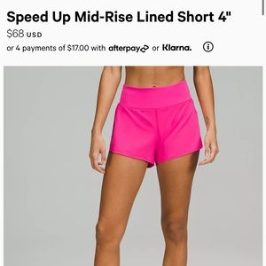 Hot Pink Lululemon Shorts